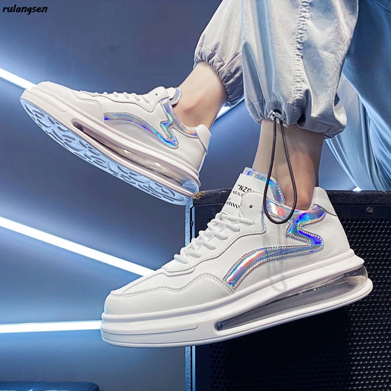 

2021 Spring New Products Men's Sports Casual Shoes Students Korean Version Of the Trend Board Shoes Increase In White Shoes