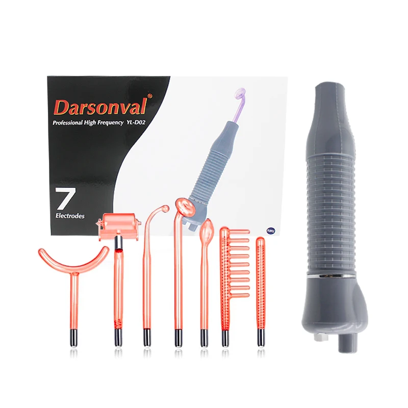 

7In1 High Frequency Facial Spa Machine Electrode Glass Tube Wand Household Handheld Electrotherapy Wand Comb Acne Remover Beauty