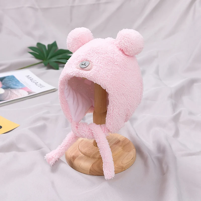 

Autumn Baby Girls Boys Hats Toddler Solid Print Hats With Ball Design Casual Caps Headwear