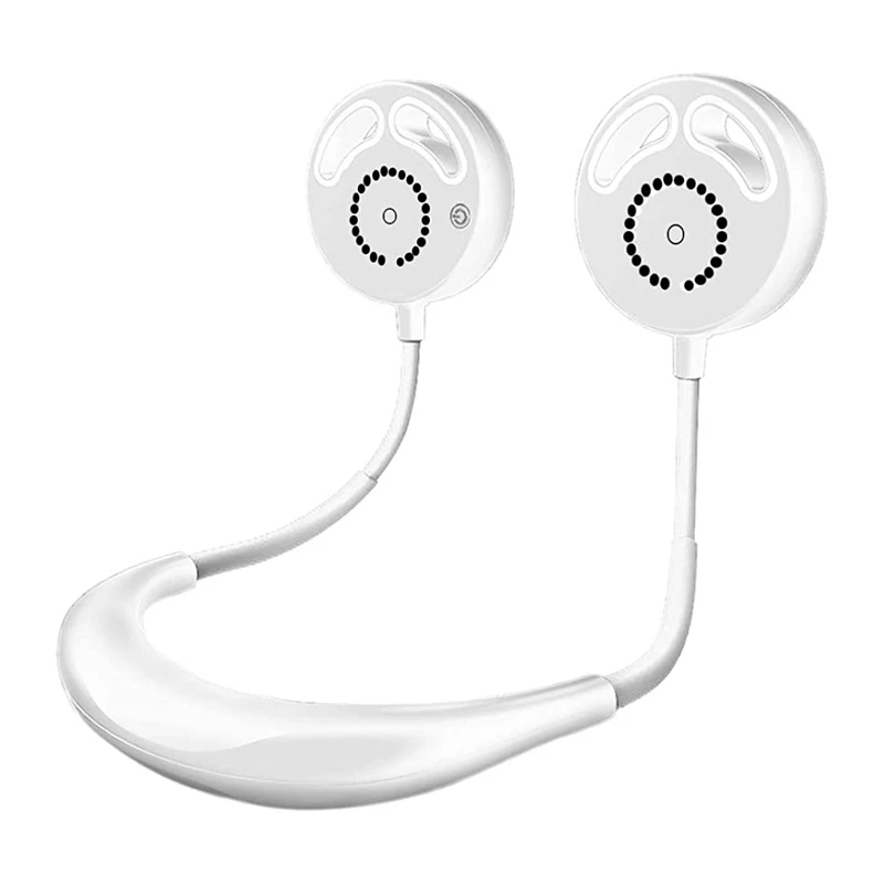 Портативный ручной вентилятор с двойной головкой три скорости шейный подвесной