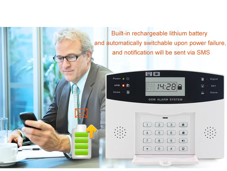 BF-8006-GSM домашняя охранная GSM сигнализация хост с ЖК-звонком для злоумышленник вор 8 проводных и 99 беспроводных зон защиты