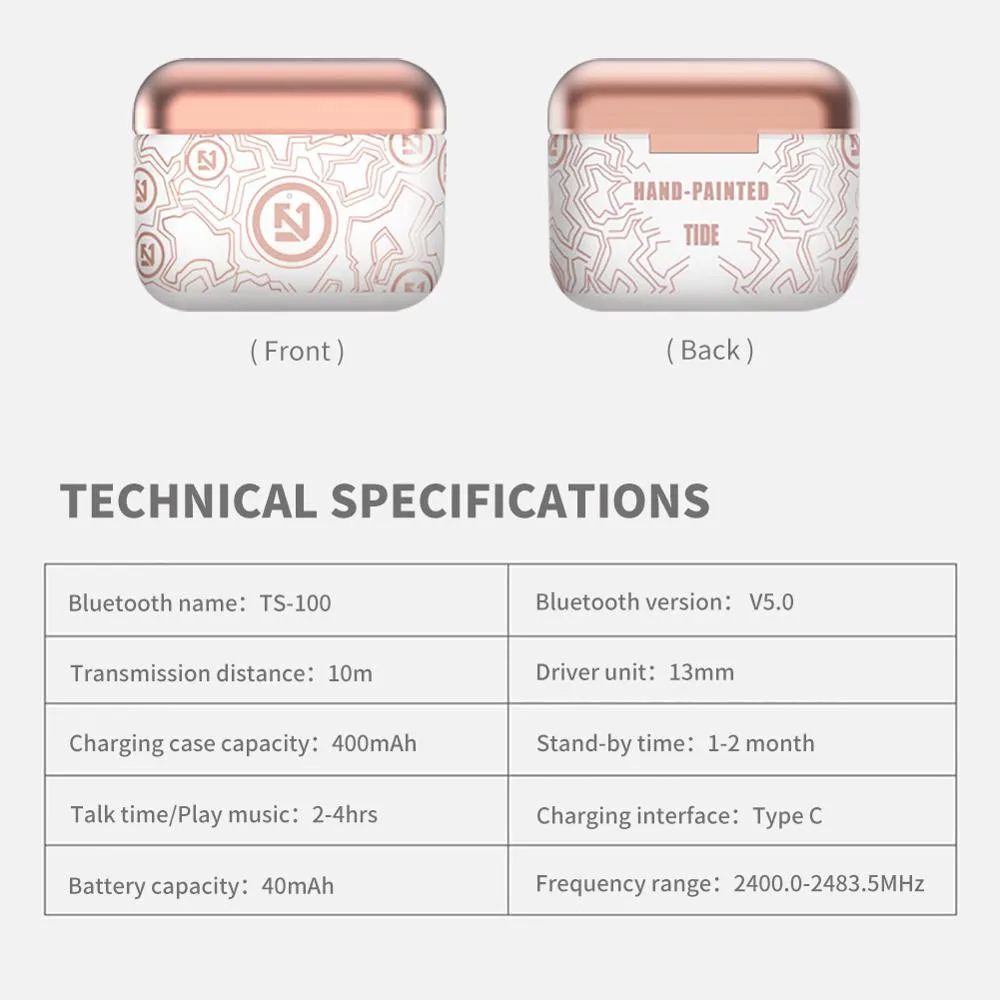 1 пара уникальных граффити наушников чехол Bluetooth 5 0 гарнитура два голосовых