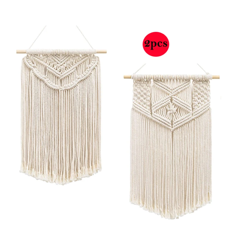 2 шт./компл. макраме настенный подвесной гобелен геометрический богемный