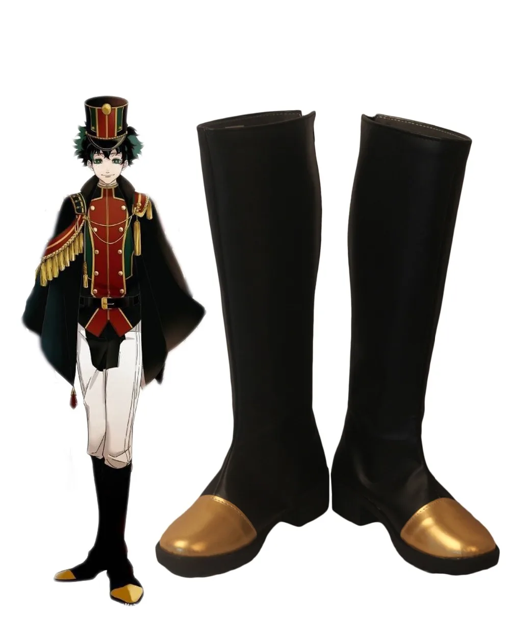 

Costumebuy My Hero Academia Boku no Hero Akademia Cosplay Midoriya Izuku military uniform Shoes Deku Boots Accessory Halloween