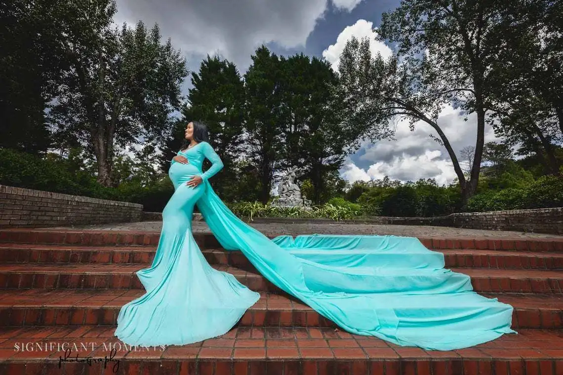 

Elegant Maternity Dresses For Photo Shoot Chiffon Pregnancy Dress Photography Prop Maxi Gown Dresses For Pregnant Women cape