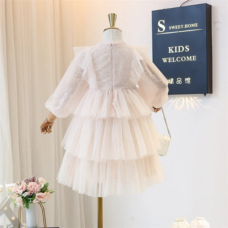 5355 Tutu Embroidery Princess Baby Girl Dress 2020 Spring Party Wedding Easter Day Kid For Wholesale Child Clothes | Детская одежда и