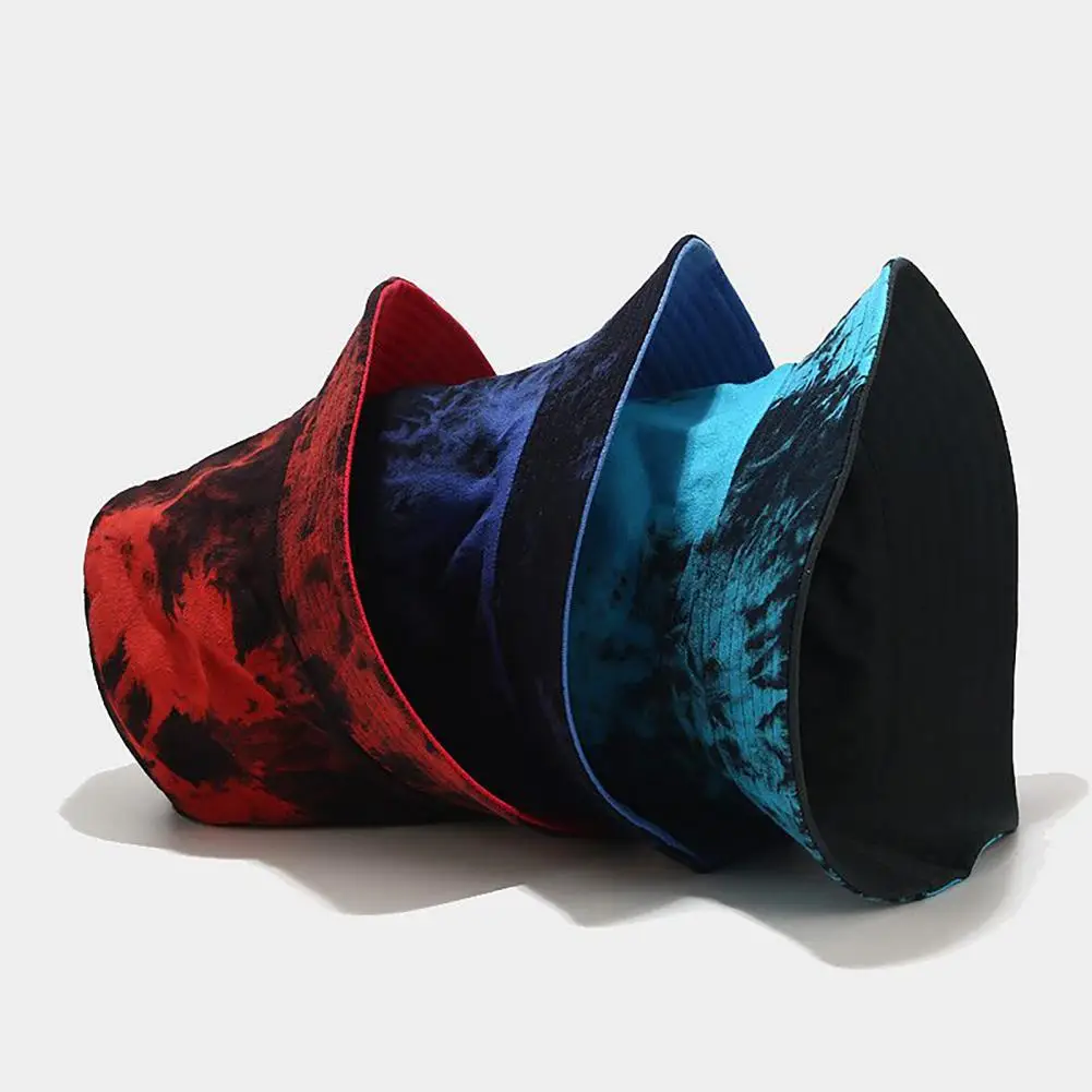 

2021 New Hip hop Bucket Hat Tie-Dye Sun Cotton Bucket Hat Travel Beach Fisherman Hats Unisex Chapeau Women 2021