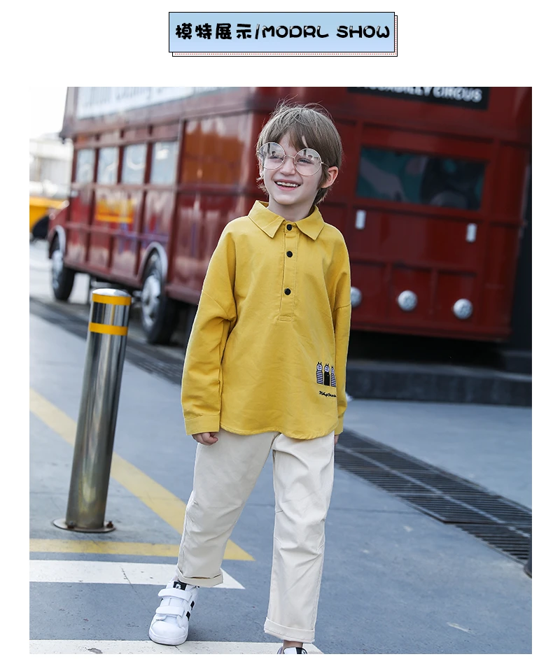 Autumn New 2019 Boy Clothes Set Long-sleeved Shirt Jeans 2 Piece Suit Coat Cartoon Letter Children's Wear For 3-12 Year Old Boys |
