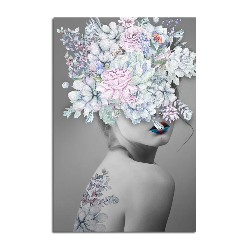 

European Style Canvas Material Sexy Beauty Model Beauty Back Profile Art Photo Background Poster 1 Pc and Living Room Wall Art