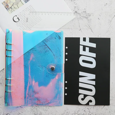 Палетки из ПВХ прозрачный Ins лазер простой переплетной блокнот A5 A6 со свободными