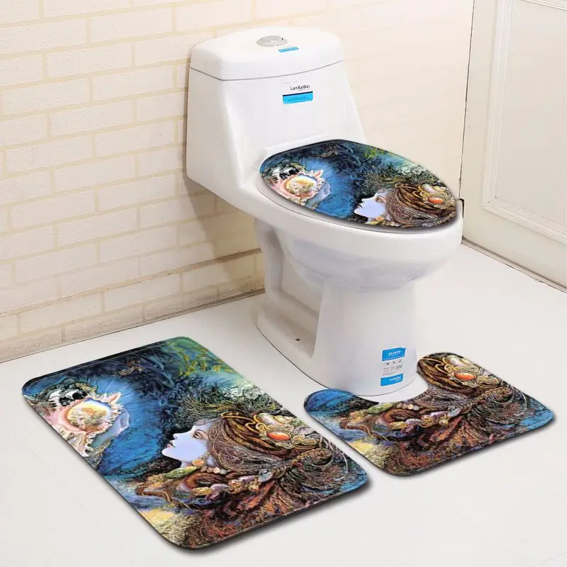 3 шт./компл. Противоскользящий коврик для ванной комнаты 3D окрашенный чехол