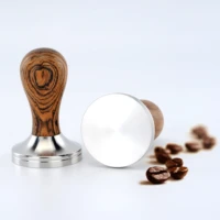 coffee tamper golden sandalwood handle stainless steel 51535458mm coffee powder hammer espresso cafe barista free shipping