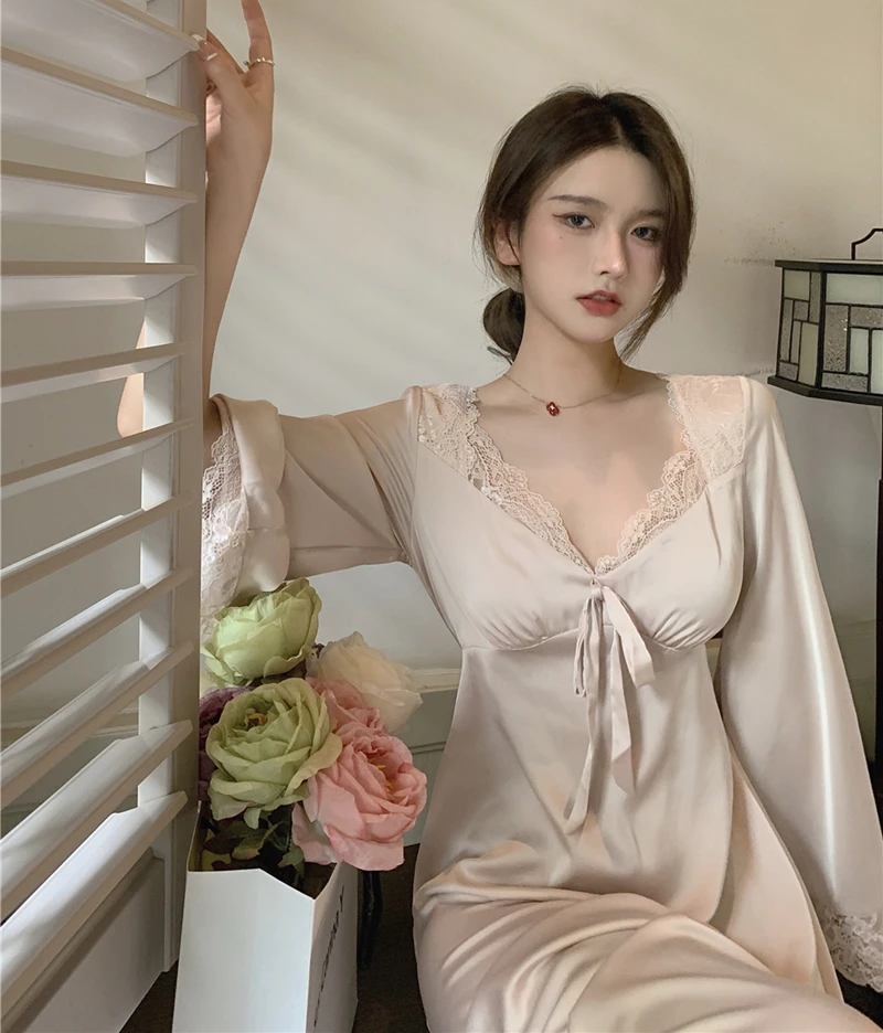 

Sexy Princess style nightdress women's summer 2021 New Lace Dress Pajamas