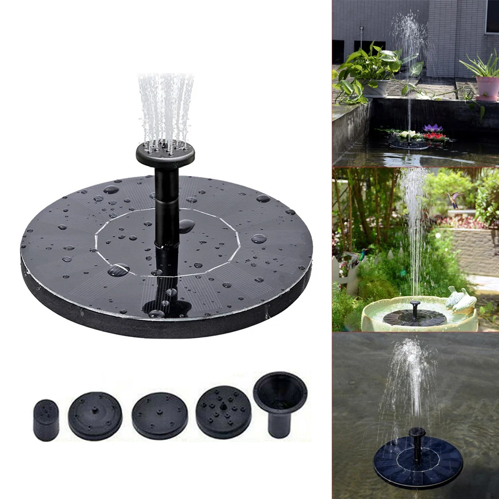 

5.3in Solar Fountain Floating Water Fountain Pool Pond Waterfall Bird Bath Water Fountain Kit For Garden Decoration Outdoor