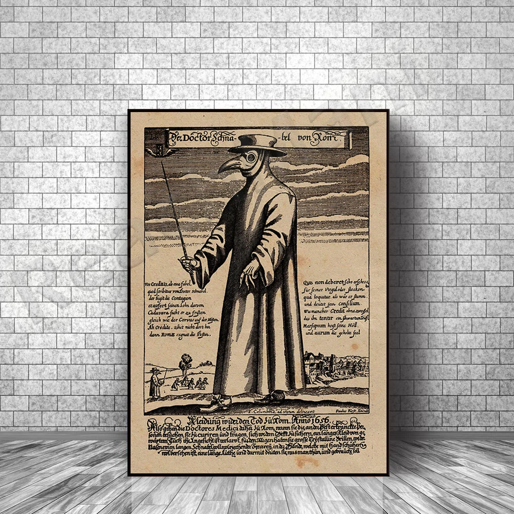 

Чумного доктора, чумы, вредителей, черной смерти, средневека, тайна, темнота, готика, волшебный, Холст Печатный средневековый плакат