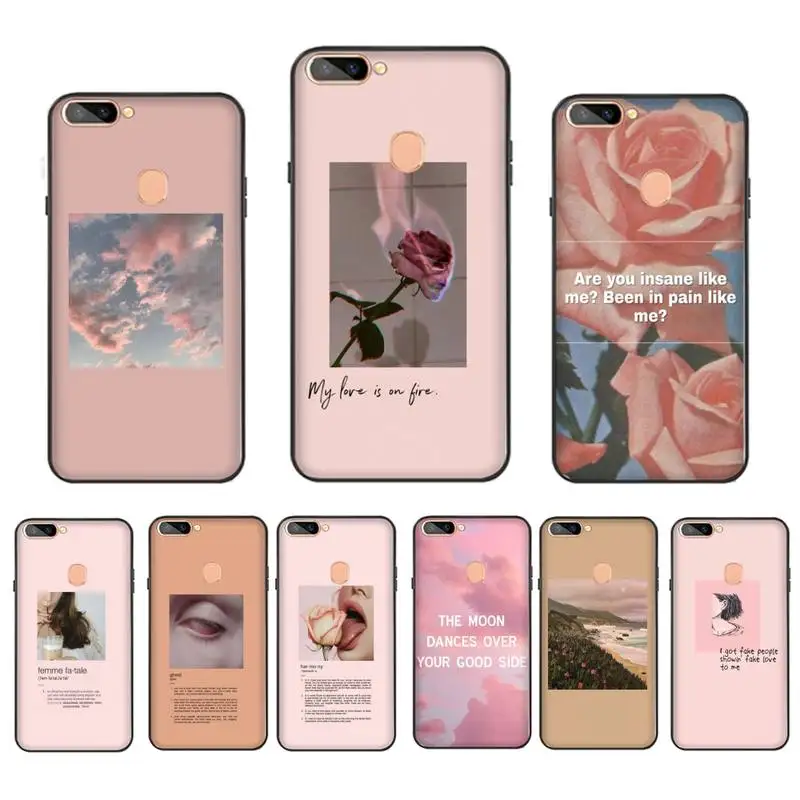 

Pink Aesthetics songs lyrics Aesthetic Phone Case For OPPOa92020 Case For RealmeC3 6Pro 6 Reno2z Silicone Soft Cool Shell Coque