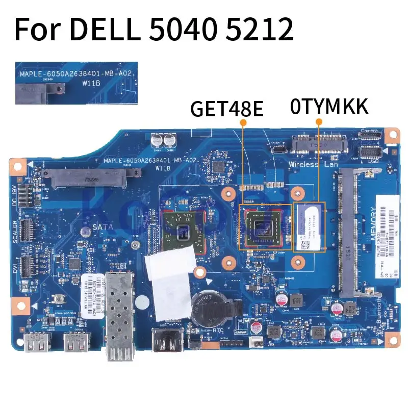 Материнская плата DDR3 для ноутбука DELL 5040 5212 GET48E материнская 0TYMKK 6050A2638401 |