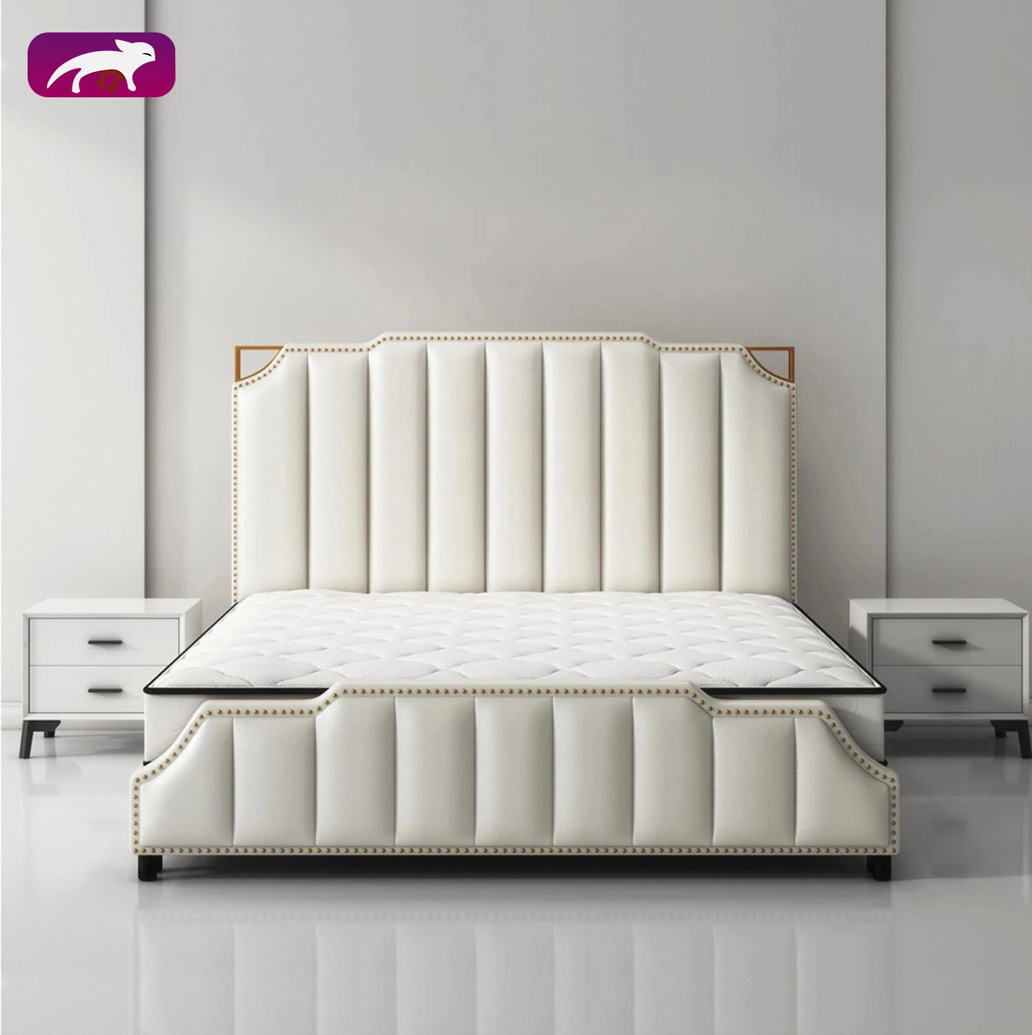 

Bedroom leather bed soft bed wedding bed European wooden bed multifunctional bed with storage box delivery to port