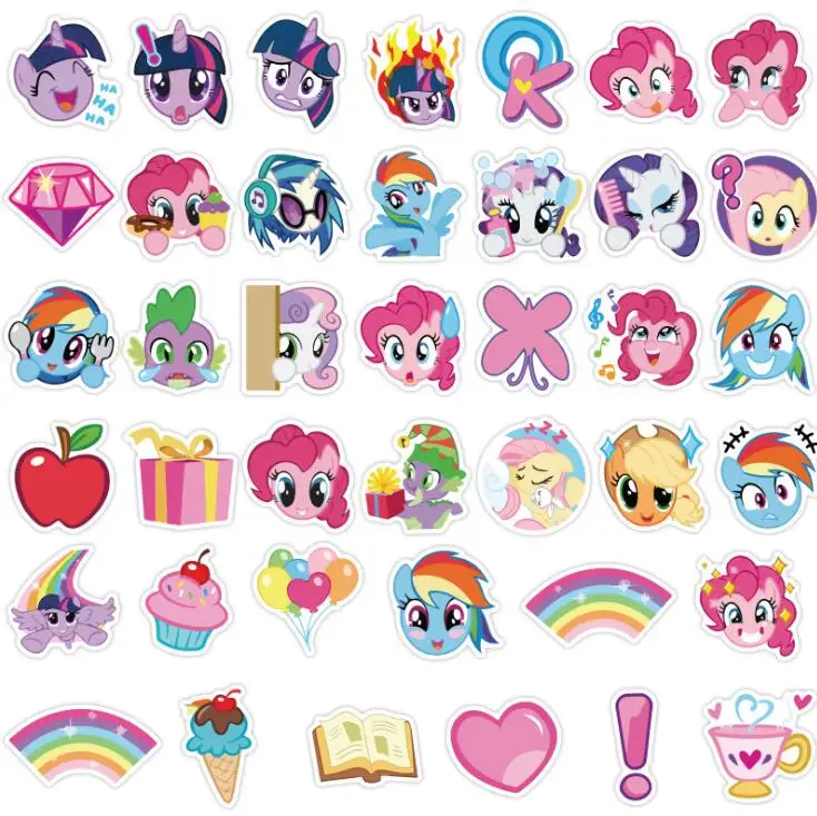 

50pc My little pony stickers cartoon waterproof car stickers suitcase refrigerator mobile phone computer graffiti sticker