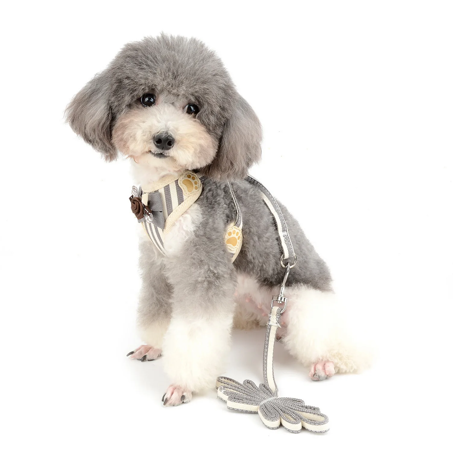 Бантик в полоску для девочек поводок маленьких собак кошек прогулок защищенный