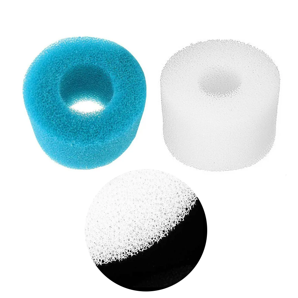

2/4/6PCS Reusable Washable Swimming Pool Filter Foam Cartridge Sponge Light Blue High Density Cylindrical Swimming Pool Sponge