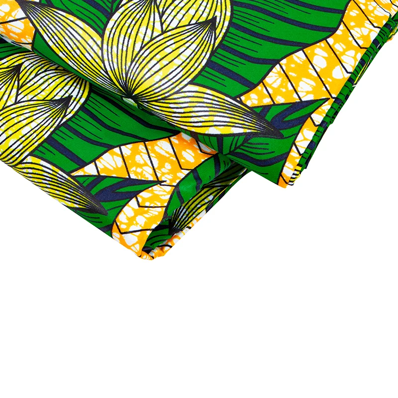 Ankara Real Wax African Fabric Print New Arrival Green Guaranteed Bazin Veritable Pagne High Quality Polyester 6 Yards | Аксессуары для