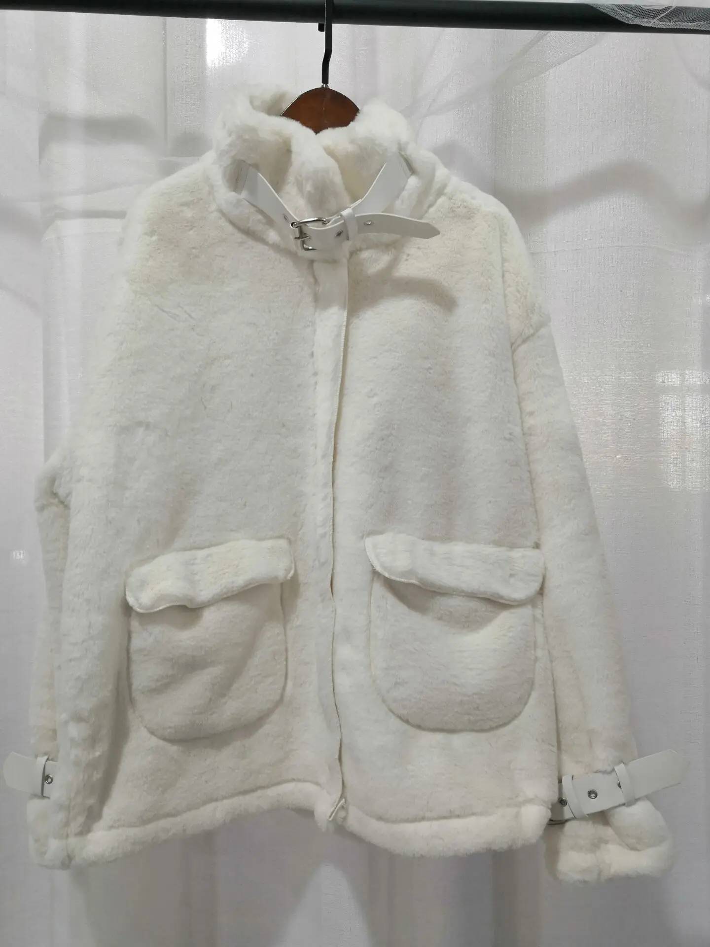 

Luck A Autumn Solid Pocket Women Faux Fur Coats Ladies Casual Warm Zipper Elegant Fashion Outwear Female Winter Coats