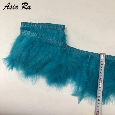 turquoise 2 ярда Белый индюк перо полосы для свадьбы Марабу перо планки бахромы 13-20 см Ширина - Цвет: turquoise