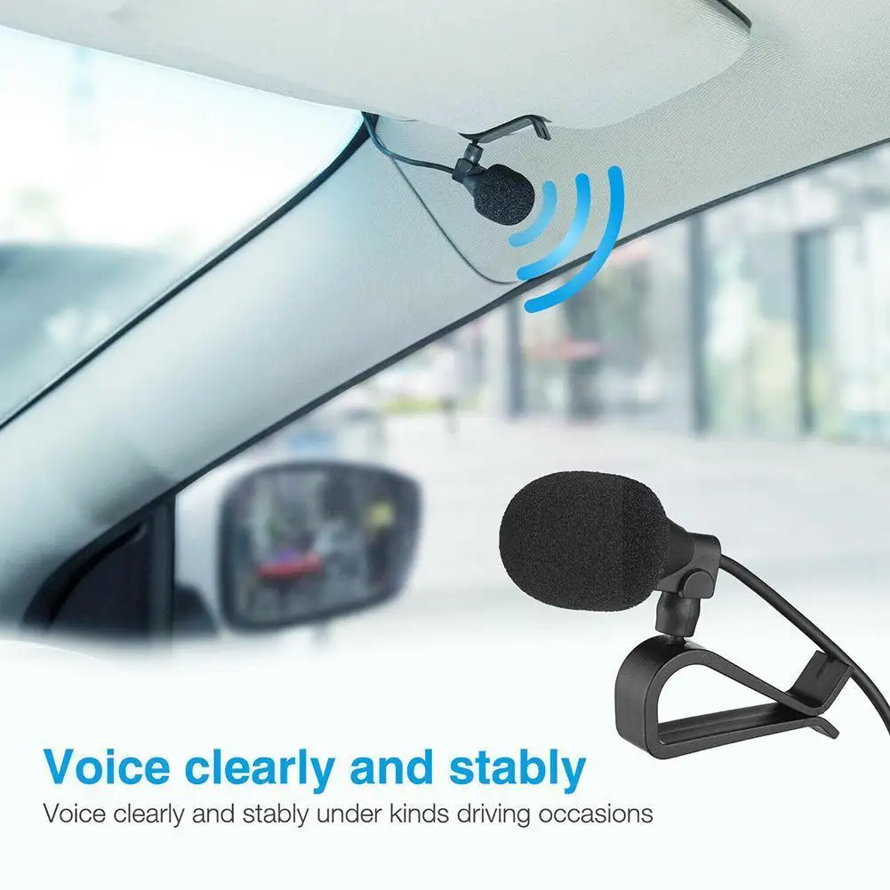 

High Quality 3.5mm Bluetooth-compatible Vehicle External Audio Stereo Radio Mic Enabled Microphone For GPS Player DVD Car Y0X6