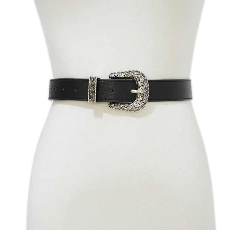 D-Buckle Belts PU Imitation Leather Retro Pin Buckle Female Belt Fashion Casual Ladies Decorative Belt Bg-1498