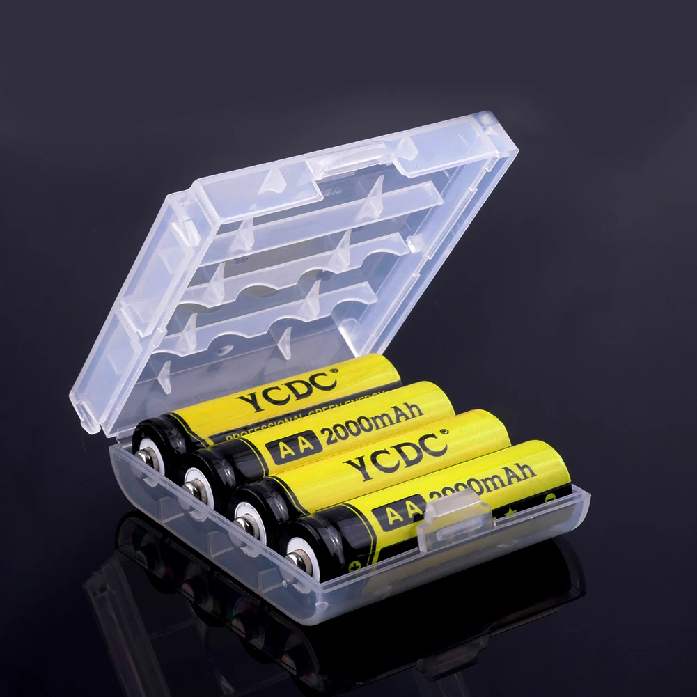 

YCDC Portable Hard Plastic Battery Storage Box Holder For AA AAA Rechargeable Batteries Organizer Boxes