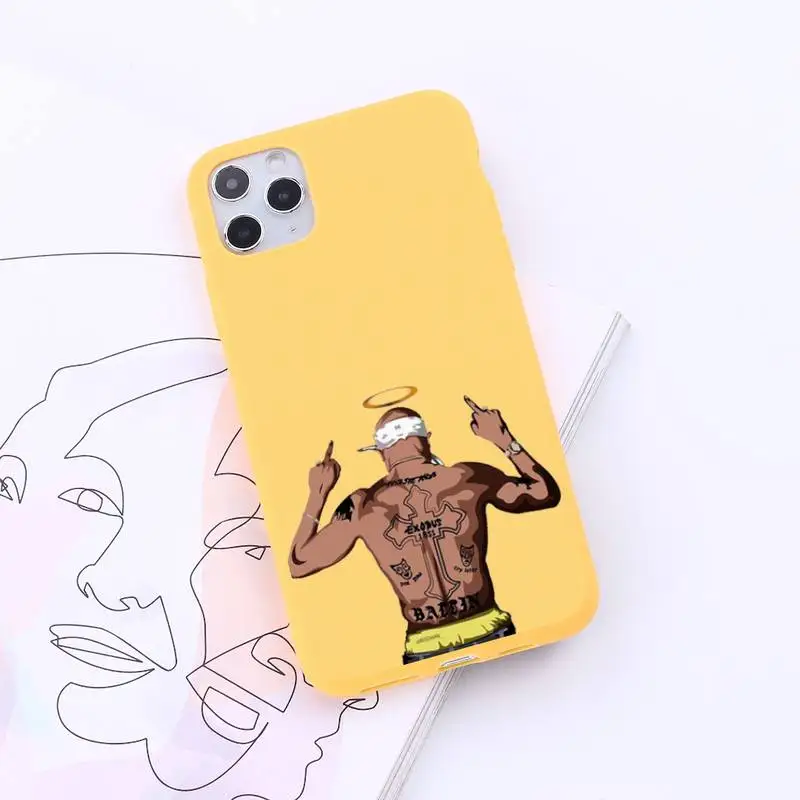 

2Pac Rapper cartoon pattern Phone Case Candy Color for iPhone 6 7 8 11 12 s mini pro X XS XR MAX Plus