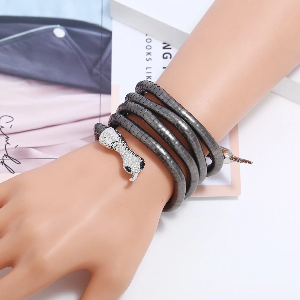 Готический панк Змеиный браслет браслеты для женщин Гипербола винтажные