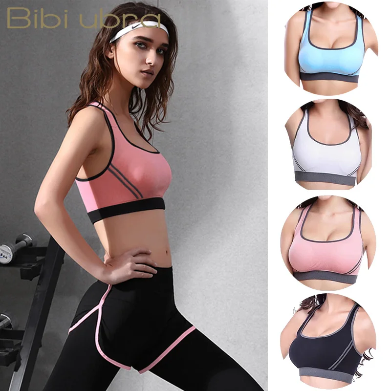 

Эластичный дышащий спортивный бюстгальтер, 8 цветов, женский съемный бюстгальтер для фитнеса, для бега, тренажерного зала, бесшовный Укороч...