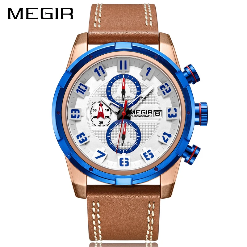 Часы наручные MEGIR Мужские Аналоговые модные спортивные Кварцевые