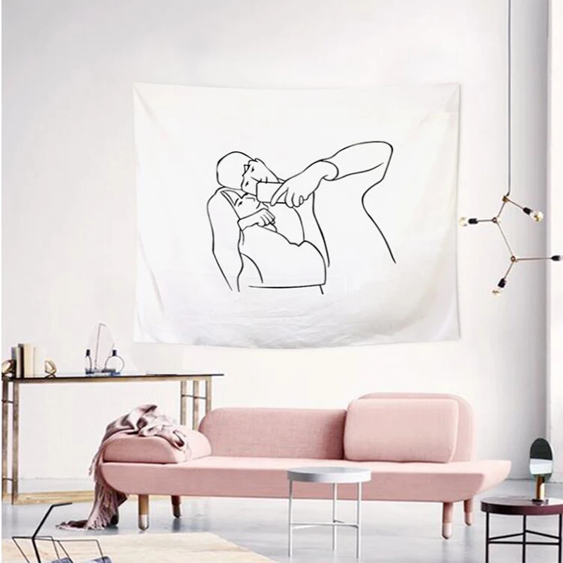 Пара Line Draw гобелены художественный настенный гобелен абстрактные картины