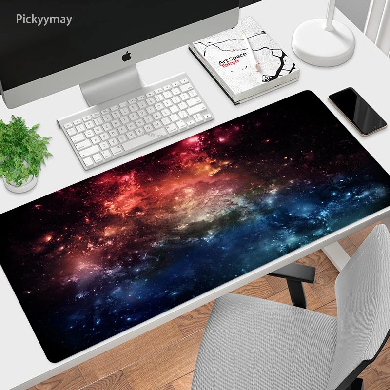 

Starry Sky Large Mousepad Space Gaming Mouse Pad Computer Big Mouse Mat Gamer Locking Edge Desk Mat Pc Keyboard Mouse Carpet LOL