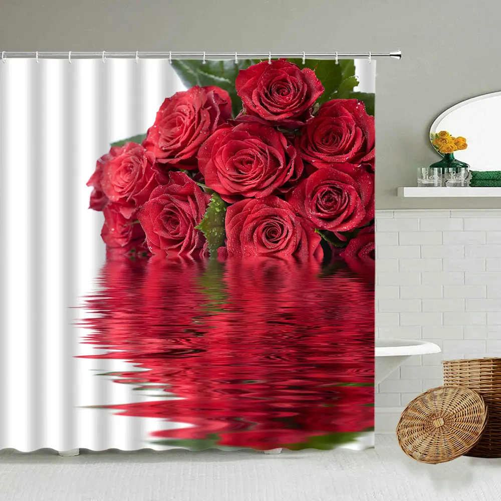 Занавеска для душа в виде Розы подсолнечника цветка бабочки растения украшение