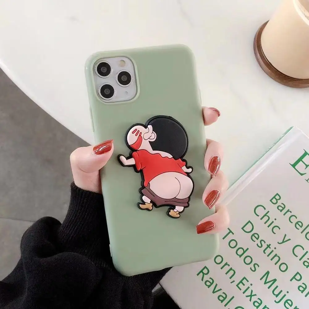 Японский 3D милый мягкий чехол для iphone 11MAX 11Pro MAX XS XR 8 plus для samsung S10 - Цвет: E