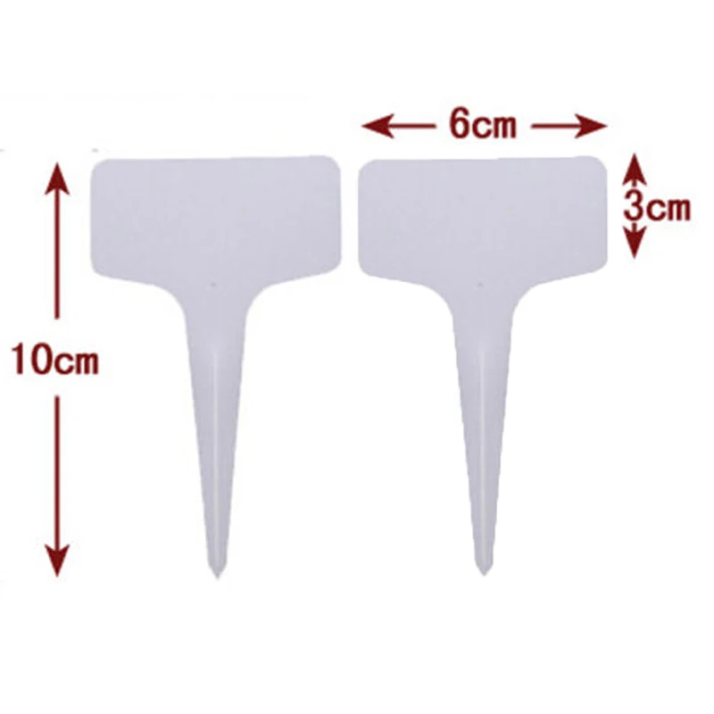 50/100pcs 6x10cm White Plastic PVC Plant T-type Tags Markers Nursery Garden Labels Seedling Tray Pots Decoration | Дом и сад