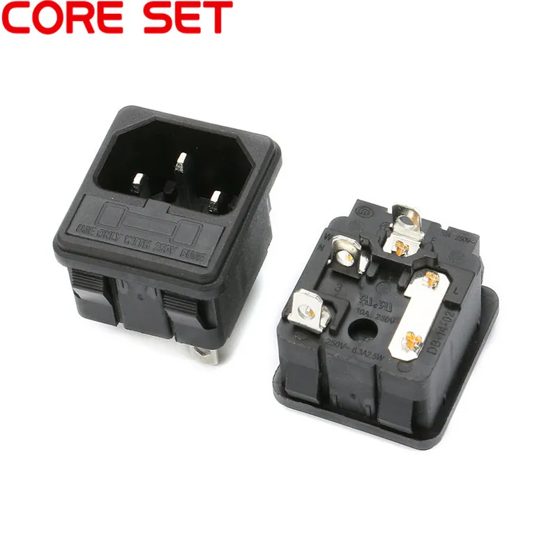 

5 PCS AC Socket Adapter 10A/250V SP-861 3 PIN AC Power Socket Connector AC With Fuse Base 5 * 20MM