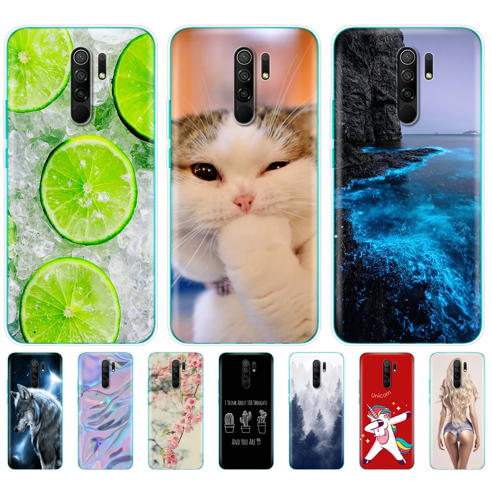 Для redmi 9 чехол силиконовый мягкий ТПУ задняя крышка для xiaomi 6 53 дюймов etui coque