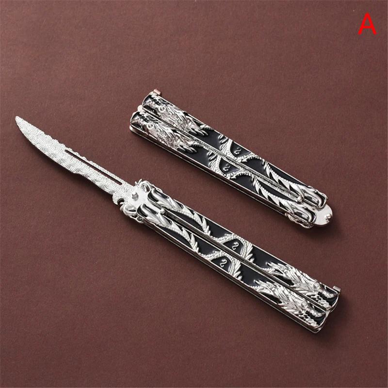 14CM Zinc Alloy Butterfly Knife Folding Practice Outdoor No Edge | Инструменты