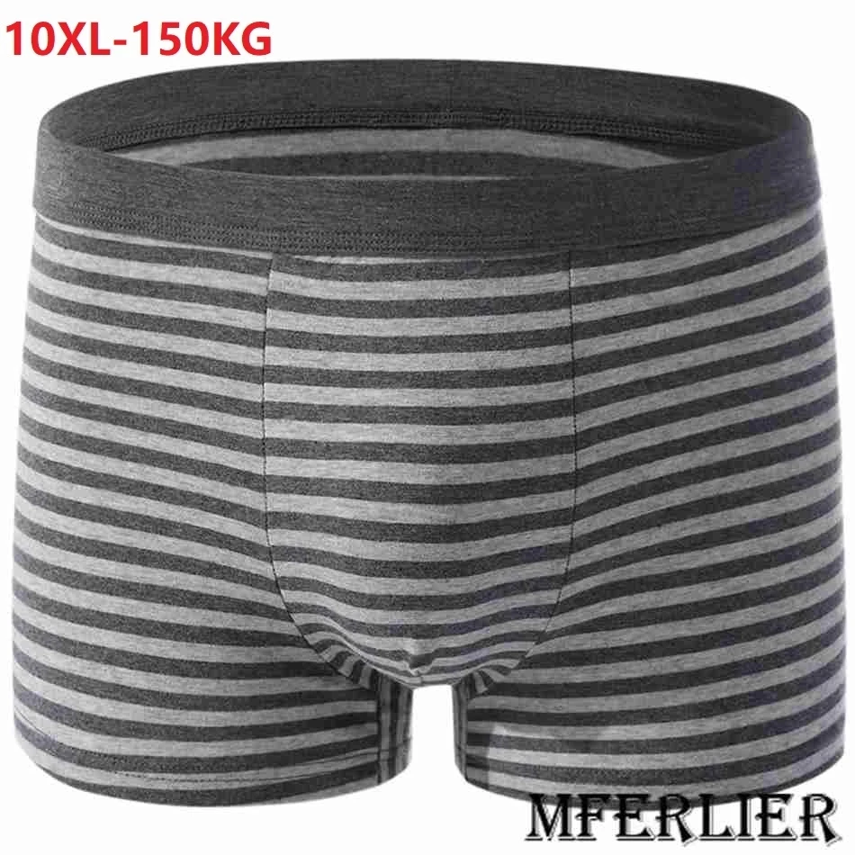 

men cotton boxer 2 picece lot plus size 9XL 10XL Soft comfortable breathable Stretch elasticity striped boxer loose shorts 68 70