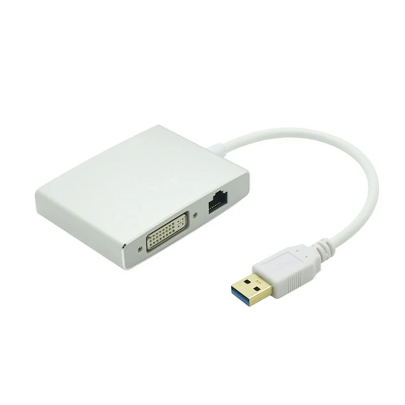 4 в 1 USB 3 0 к HDMI совместимым & VGA DVI RJ45 10/100 гигабитный Ethernet Lan адаптер кабель для