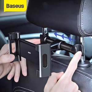 baseus car back seat phone holder headrest holder for 4 7 12 9 inch pad backseat mount for pad tablet pc auto headrest holder free global shipping