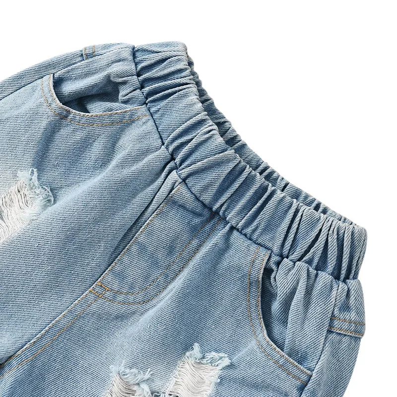 

Girls Baby Summer Clothing Set Kids Floral Top And Denim Shorts Children Cute Short Sleeve Clothes Suit For 1-6 Years