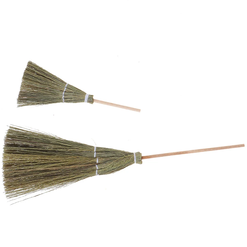 

1pc 1:12 Dollhouse Miniature Fairy Garden Broom Cleaning Tools S/L Size