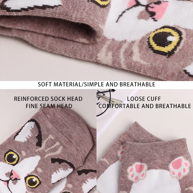 1 пара женских носков Новые повседневные корейские хлопковые носки с милым