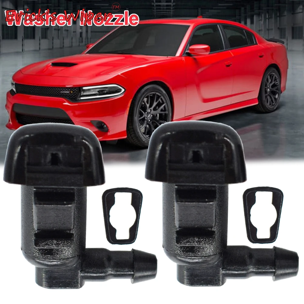 

Erick's Wiper 2x Front Windshield Wiper Blade Washer Spray Nozzle Jet For Dodge Challenger Charger Chrysler 300 2011 - 2018